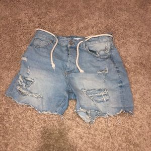 Zara Denim Jean Shorts Ripped Mens Size 32